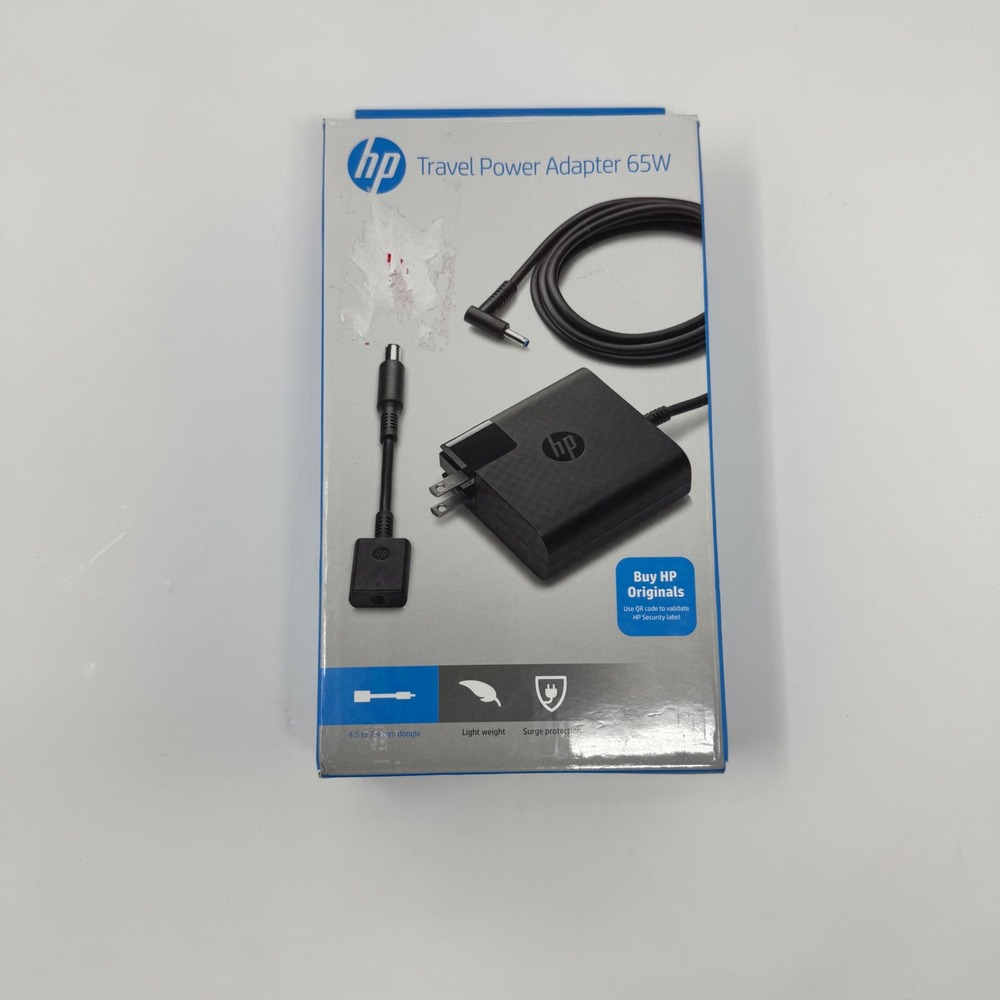 Open Box Genuine HP 19.5V 3.33A 65W Travel AC Adapter